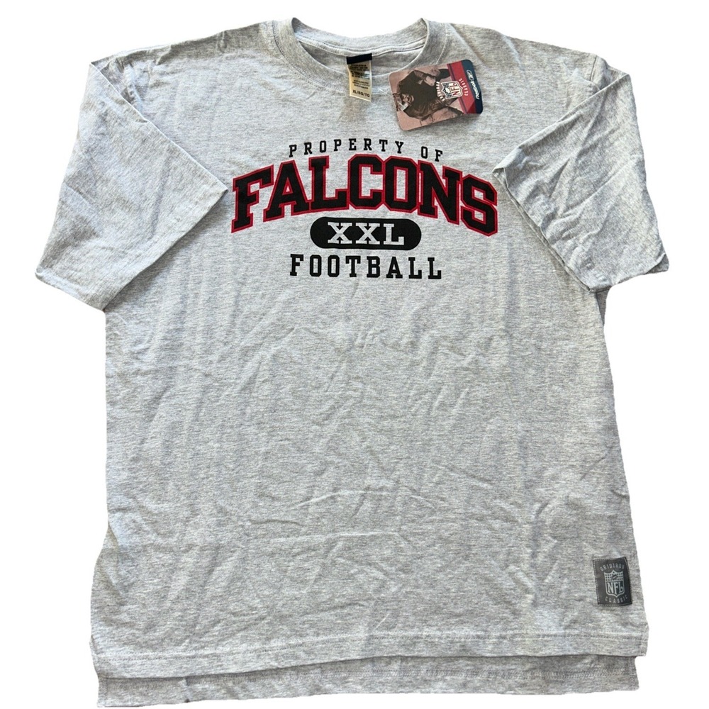 NWT Atlanta Falcons NFL Football Reebok Men's Size XL Gray Short Sleeve T-shirt